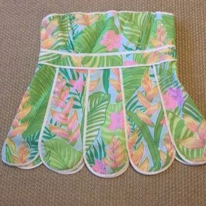 Lilly Pulitzer strapless scallop hem top